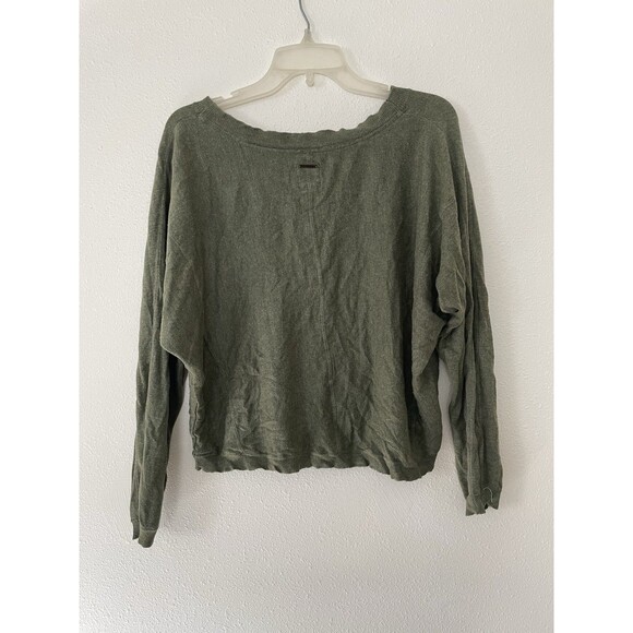 Billabong Sweater Womens Large Olive Green Drop Shoulder Knit Pullover - Picture 2 of 4